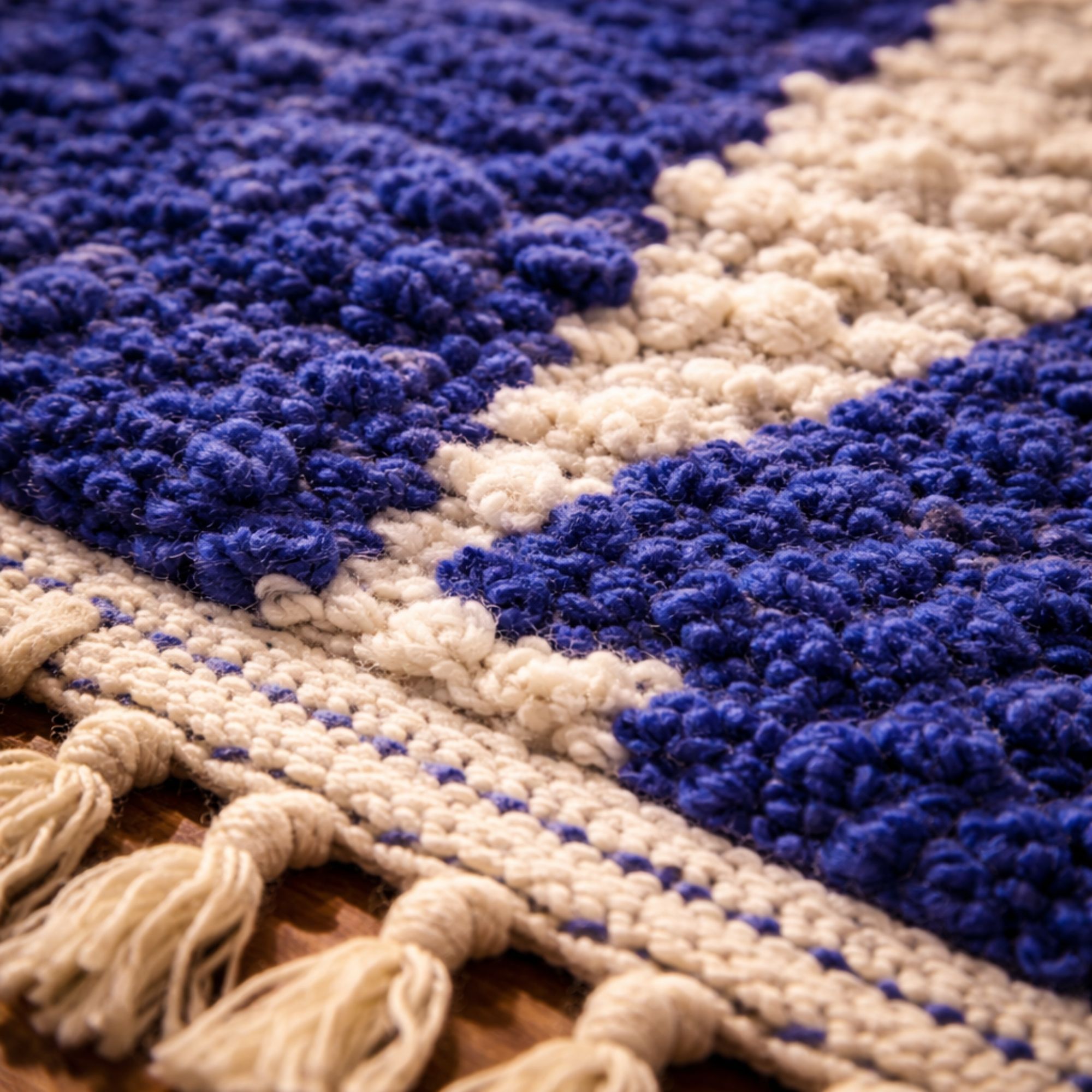 Cobalt Blue Moroccan Rug 4x6 ft (122x183 cm) | Nomadinas
